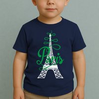 Paris Script Eiffel Tower French France Toddler T-Shirt