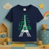 Paris Script Eiffel Tower French France Toddler T-Shirt