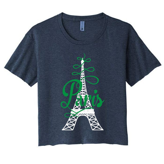 Paris Script Eiffel Tower French France Crop Top