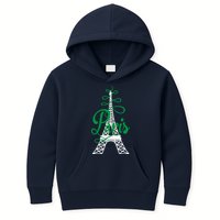 Paris Script Eiffel Tower French France Kids Hoodie