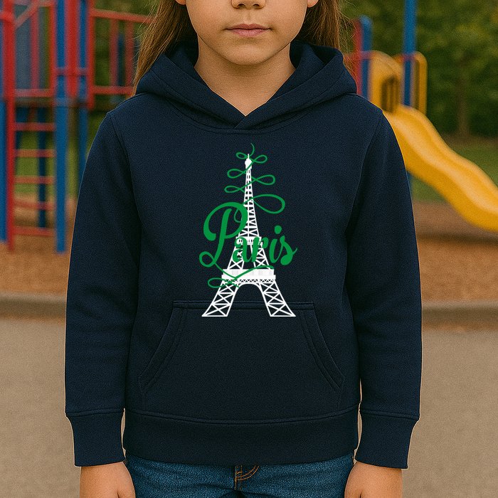 Paris Script Eiffel Tower French France Kids Hoodie
