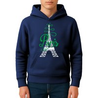 Paris Script Eiffel Tower French France Kids Hoodie