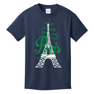 Paris Script Eiffel Tower French France Kids T-Shirt
