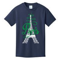 Paris Script Eiffel Tower French France Kids T-Shirt