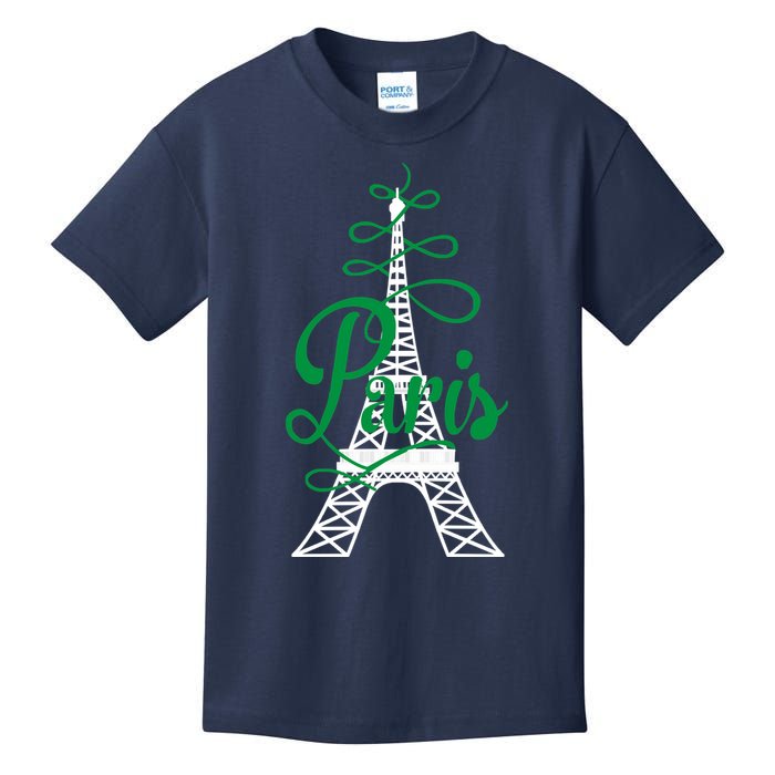 Paris Script Eiffel Tower French France Kids T-Shirt