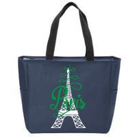 Paris Script Eiffel Tower French France Zip Tote Bag