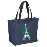 Paris Script Eiffel Tower French France Zip Tote Bag