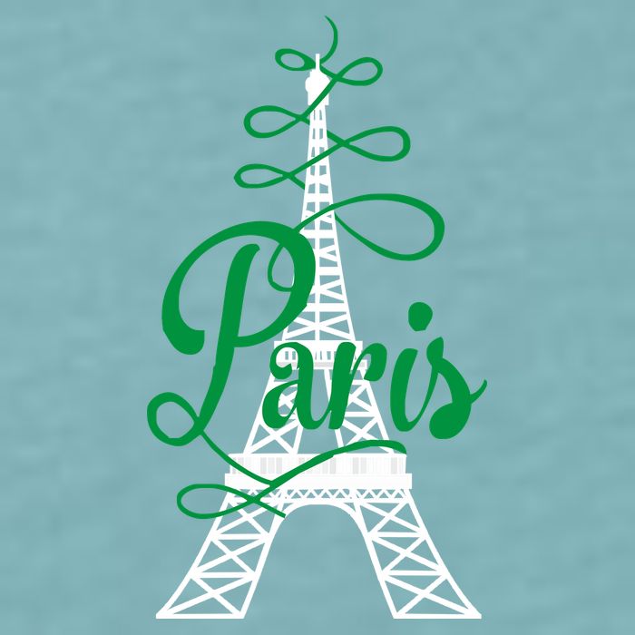 Paris Script Eiffel Tower French France Sueded Cloud Jersey T-Shirt