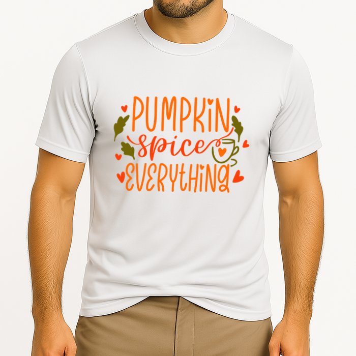 Pumpkin Spice Everything Holiday Festive Cooling Performance Crew T-Shirt