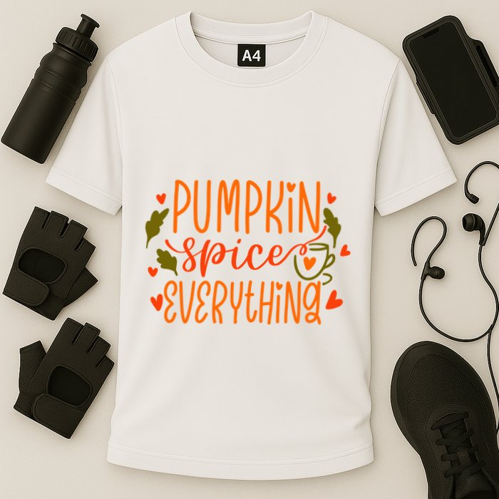 Pumpkin Spice Everything Holiday Festive Cooling Performance Crew T-Shirt