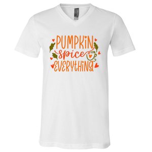 Pumpkin Spice Everything Holiday Festive V-Neck T-Shirt