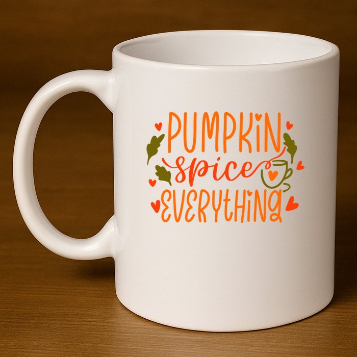Pumpkin Spice Everything Holiday Festive 11oz C Handle Ceramic Mug