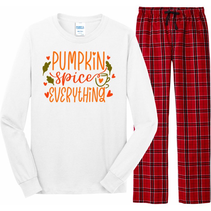 Pumpkin Spice Everything Holiday Festive Long Sleeve Pajama Set