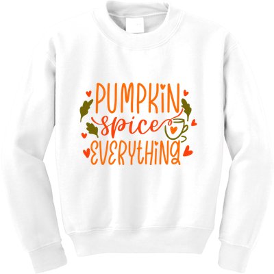 Pumpkin Spice Everything Holiday Festive Kids Sweatshirt