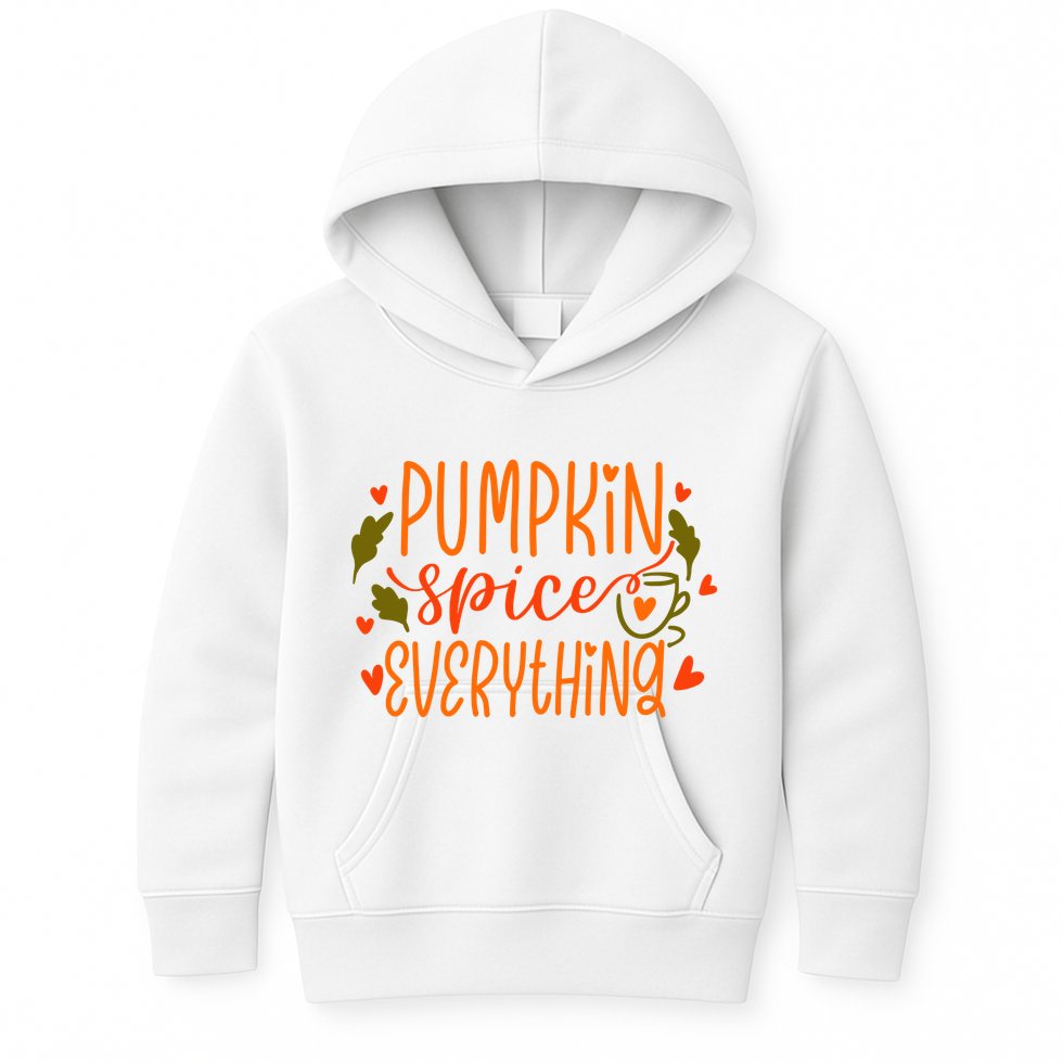 Pumpkin Spice Everything Holiday Festive Kids Hoodie
