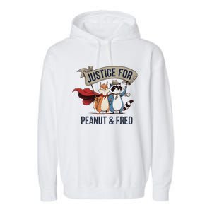 Peanut Squirrel & Fred Raccoo Justice For Peanut Wanted Garment-Dyed Fleece Hoodie