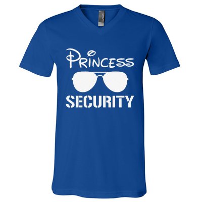 Princess Security Funny Birthday Halloween Party Design V-Neck T-Shirt