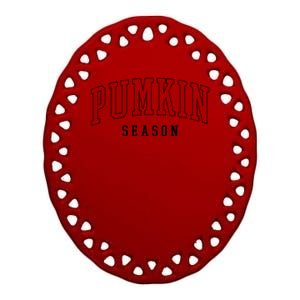 Pumpkin Season Fall Lover Ceramic Oval Ornament