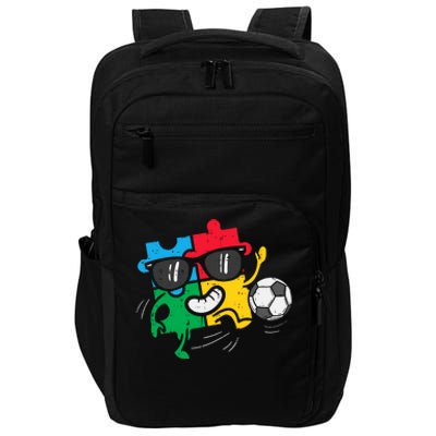 Puzzle Soccer Football Autism Awareness Sports Impact Tech Backpack