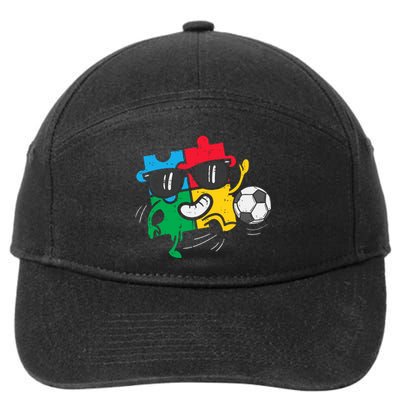 Puzzle Soccer Football Autism Awareness Sports 7-Panel Snapback Hat