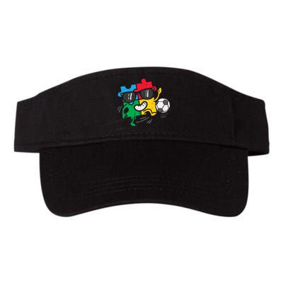 Puzzle Soccer Football Autism Awareness Sports Valucap Bio-Washed Visor