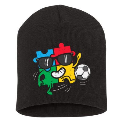 Puzzle Soccer Football Autism Awareness Sports Short Acrylic Beanie