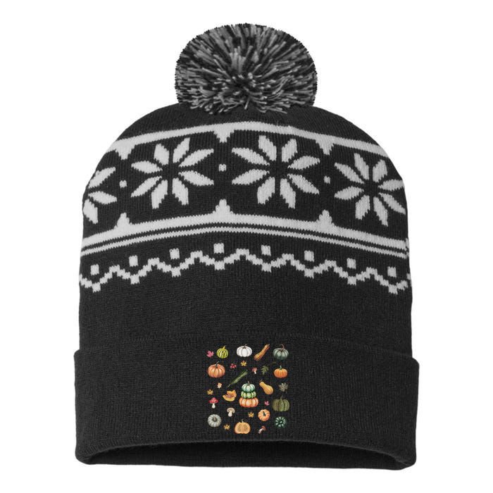 Pumpkin Spice Fall Pumpkin Autumn Garden Harvest Women USA-Made Snowflake Beanie