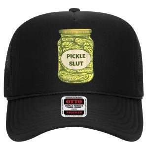 Pickle Slut Funny Canned Pickles High Crown Mesh Back Trucker Hat