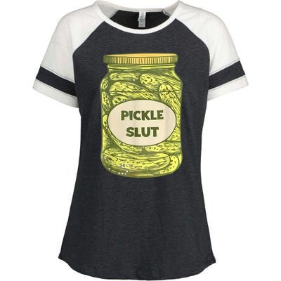 Pickle Slut Funny Canned Pickles Enza Ladies Jersey Colorblock Tee