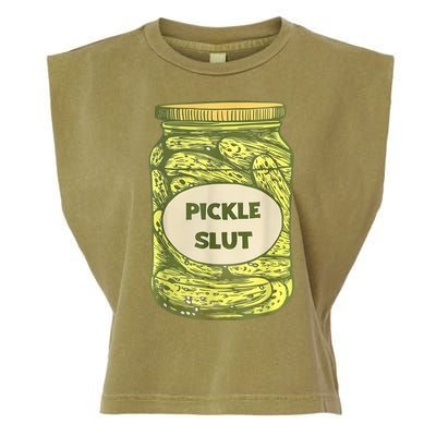 Pickle Slut Funny Canned Pickles Garment-Dyed Women's Muscle Tee