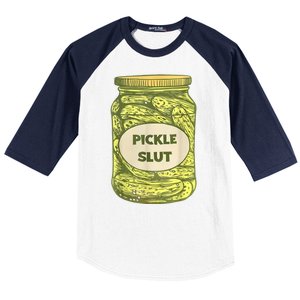 Pickle Slut Funny Canned Pickles Baseball Sleeve Shirt