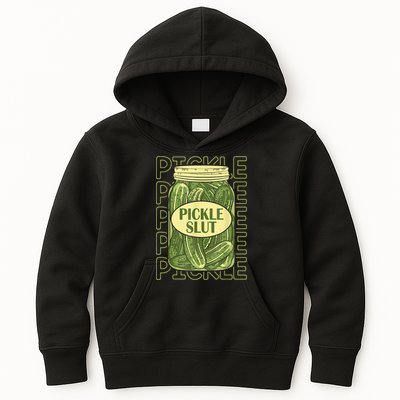 Pickle Slut Funny Pickle Slut Who Loves Pickles Kids Hoodie