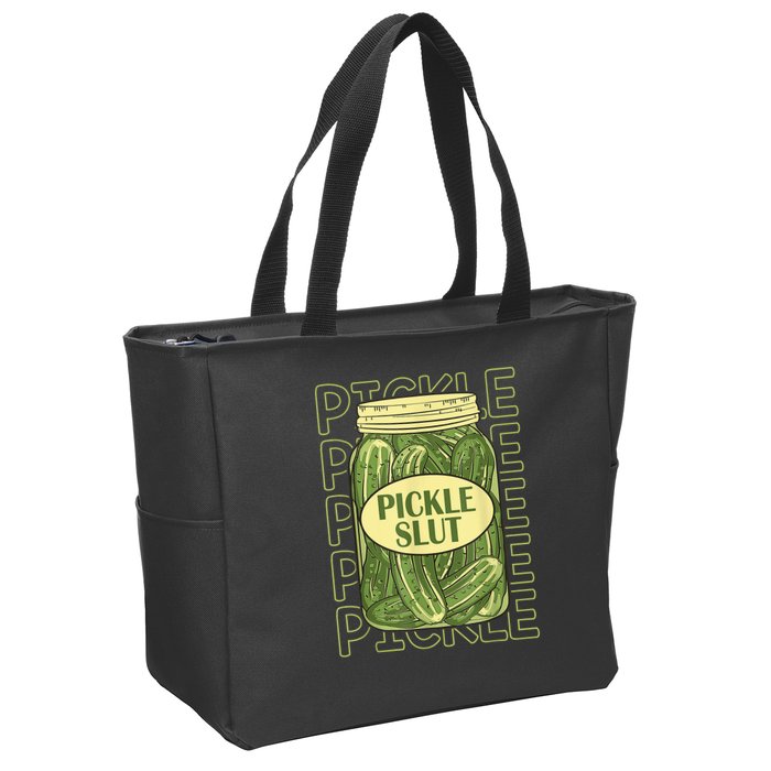 Pickle Slut Funny Pickle Slut Who Loves Pickles Zip Tote Bag