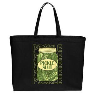 Pickle Slut Funny Pickle Slut Who Loves Pickles Cotton Canvas Jumbo Tote