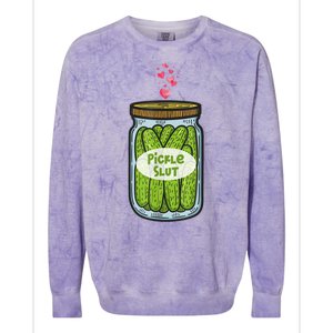 Pickle Slut For Dill And Pickle Lover Colorblast Crewneck Sweatshirt