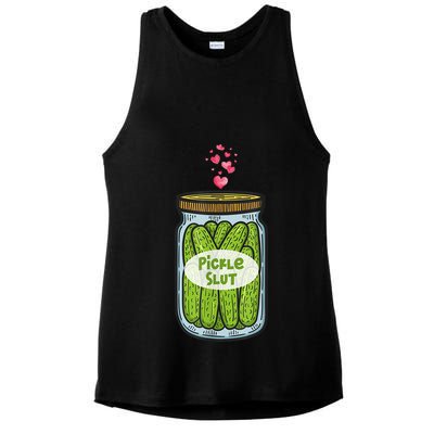 Pickle Slut For Dill And Pickle Lover Ladies PosiCharge Tri-Blend Wicking Tank