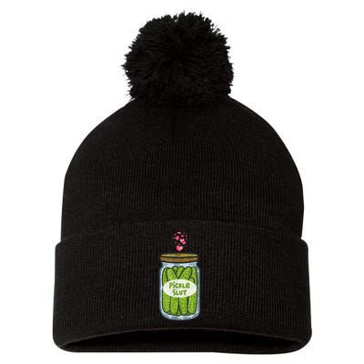 Pickle Slut For Dill And Pickle Lover Pom Pom 12in Knit Beanie