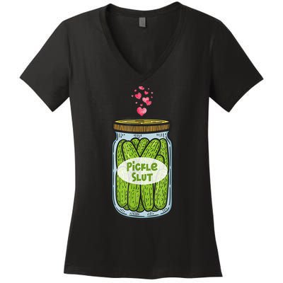 Pickle Slut For Dill And Pickle Lover Women's V-Neck T-Shirt