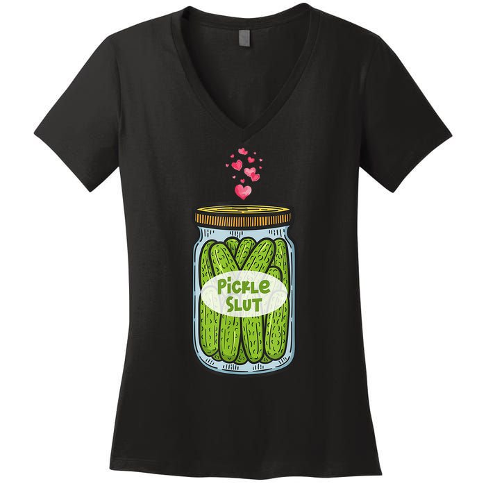 Pickle Slut For Dill And Pickle Lover Women's V-Neck T-Shirt