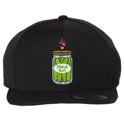 Pickle Slut For Dill And Pickle Lover Wool Snapback Cap