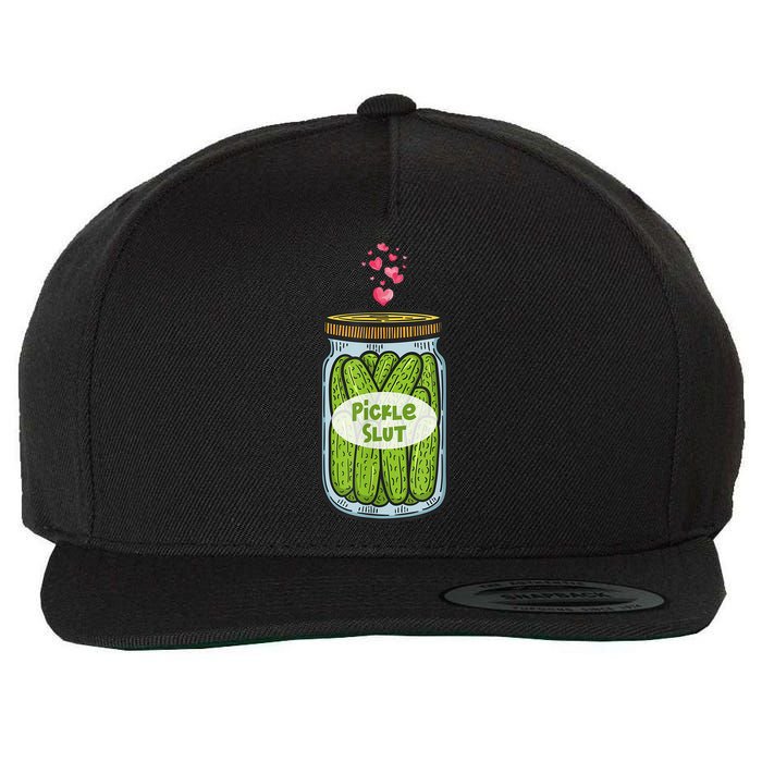 Pickle Slut For Dill And Pickle Lover Wool Snapback Cap