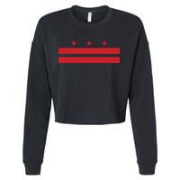 Patriotic State Flag Of Washington Dc Cropped Pullover Crew