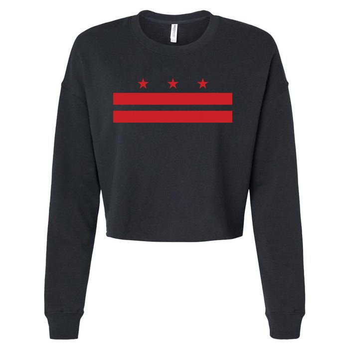 Patriotic State Flag Of Washington Dc Cropped Pullover Crew