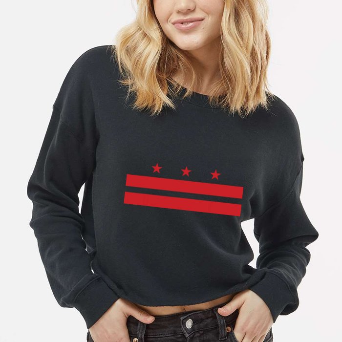 Patriotic State Flag Of Washington Dc Cropped Pullover Crew
