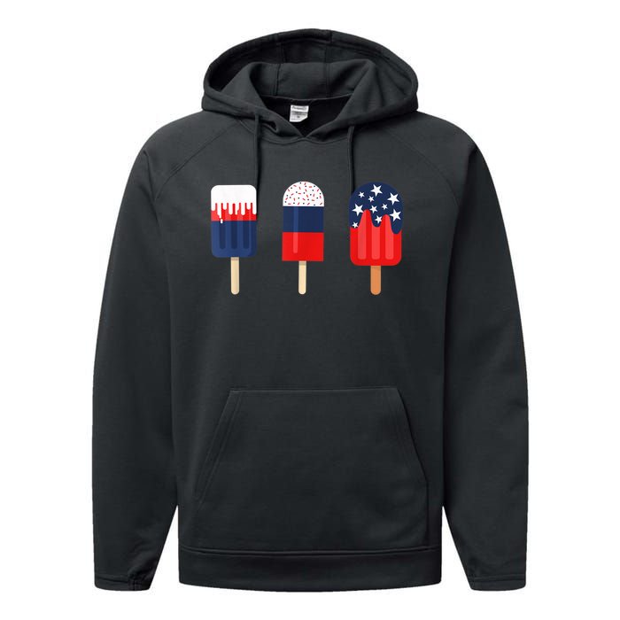 Patriotic Shirts For Women 4th Of July Shirts Women Popsicle Performance Fleece Hoodie