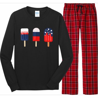 Patriotic Shirts For Women 4th Of July Shirts Women Popsicle Long Sleeve Pajama Set