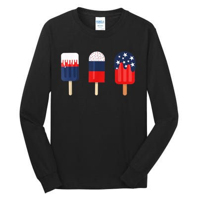 Patriotic Shirts For Women 4th Of July Shirts Women Popsicle Tall Long Sleeve T-Shirt