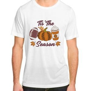 Pumpkin Spice Football Tis The Season Fall Thanksgiving Adult ChromaSoft Performance T-Shirt