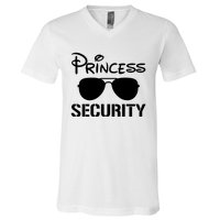 Princess Security Funny Birthday Halloween Party Design V-Neck T-Shirt