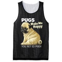 Pug Shirt Funny Tshirt Pugs Make Me Happy You Not So Much Mesh Reversible Basketball Jersey Tank